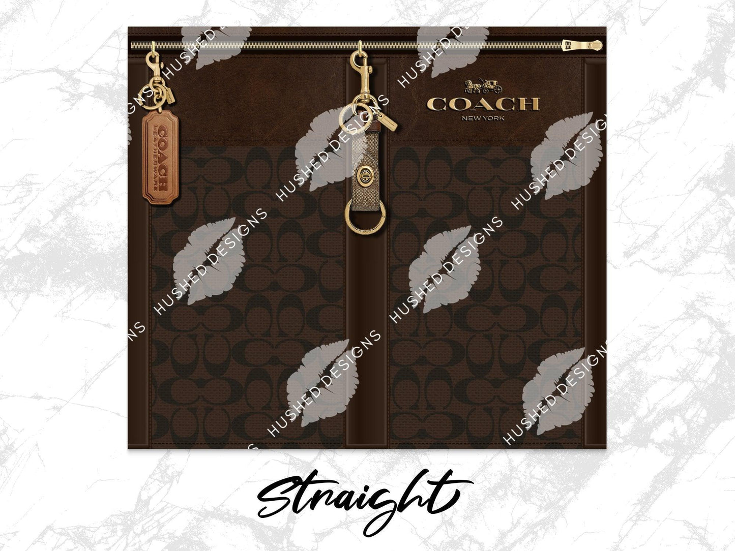 NY Coach Dark Brown Monogram Fabric Texture - Hushed Designs