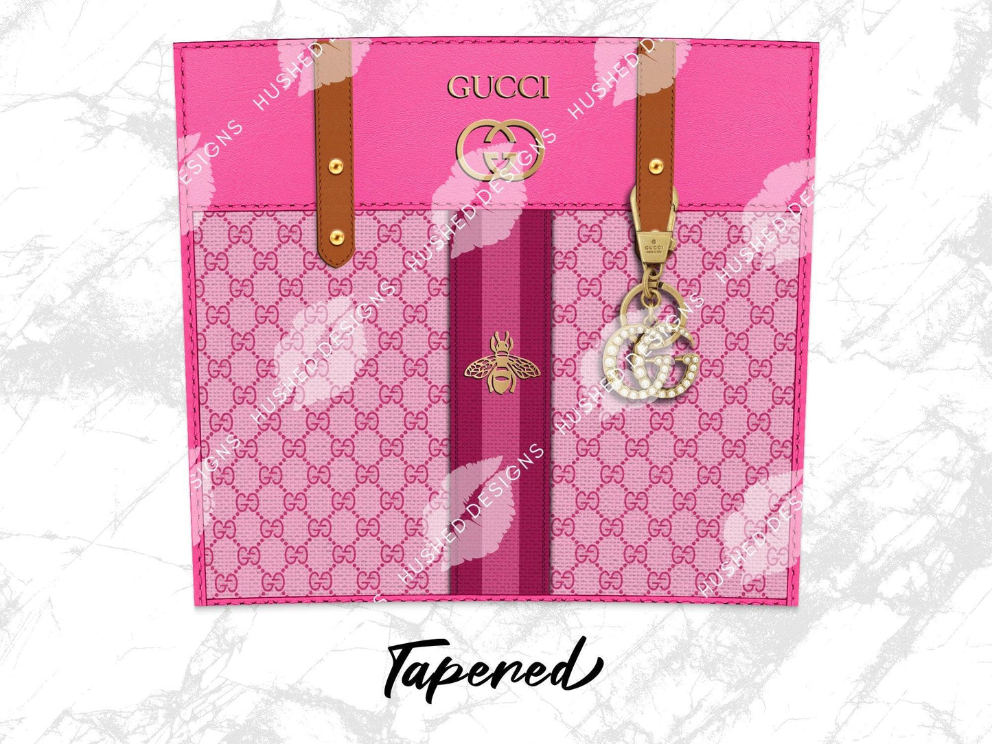 Gucci Pink Monogram with Brown Strap Fabric Texture - Hushed Designs