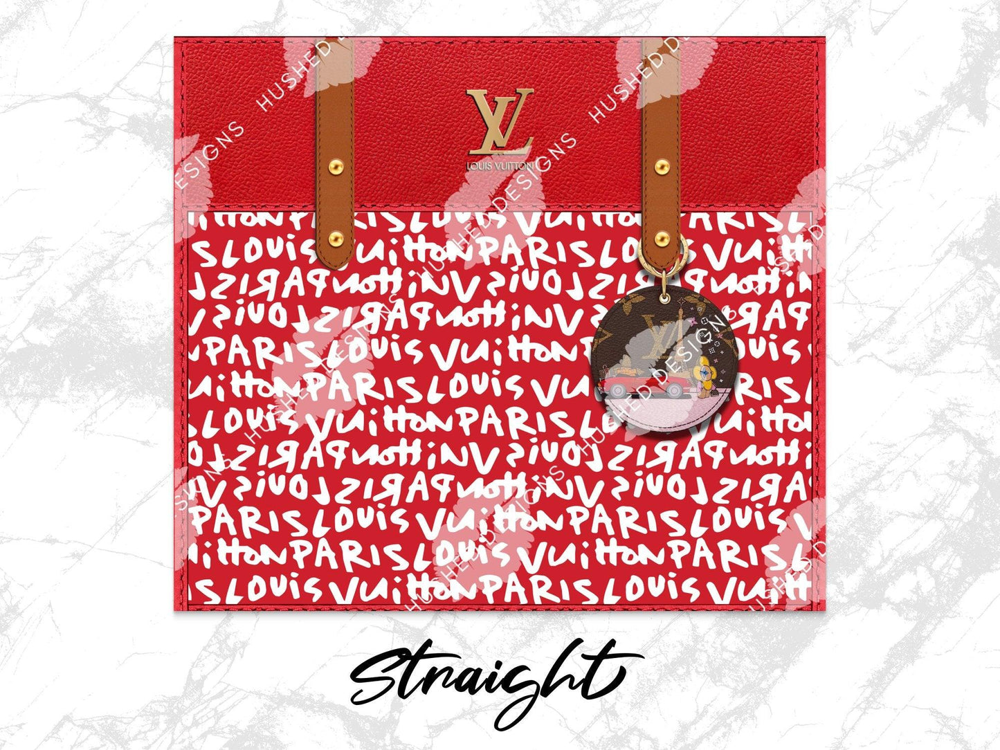 LV Red Graffiti Monogram Plain - Hushed Designs