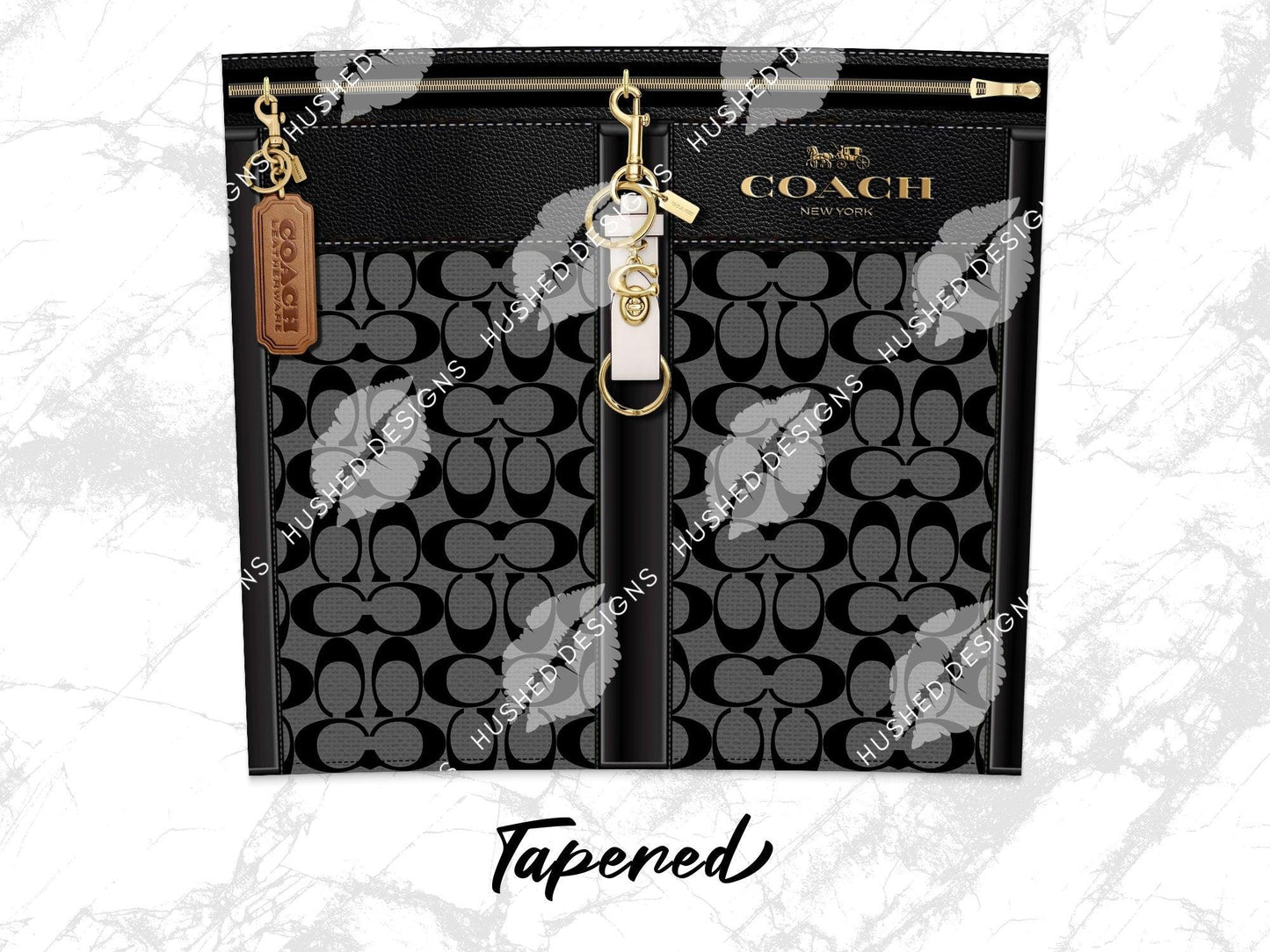 NY Coach Black and Grey Monogram Fabric Texture - Hushed Designs