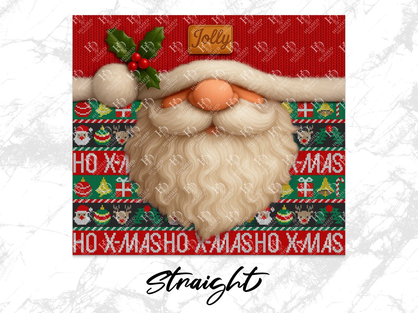 Santa Claus Face Christmas Sweater Design Festive Holiday Seasonal Graphic Sweatshirt
