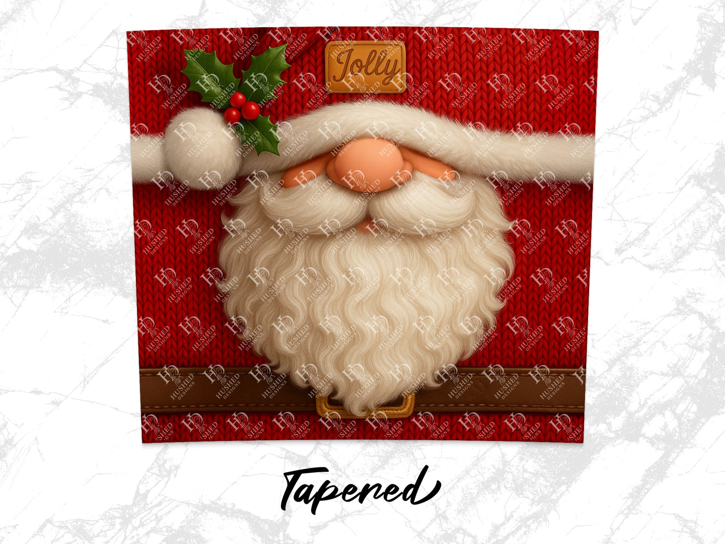 Festive Santa Claus Wall Art, Christmas Decor, Knitted Texture Print, Holiday Home Decoration, Jolly Santa Poster