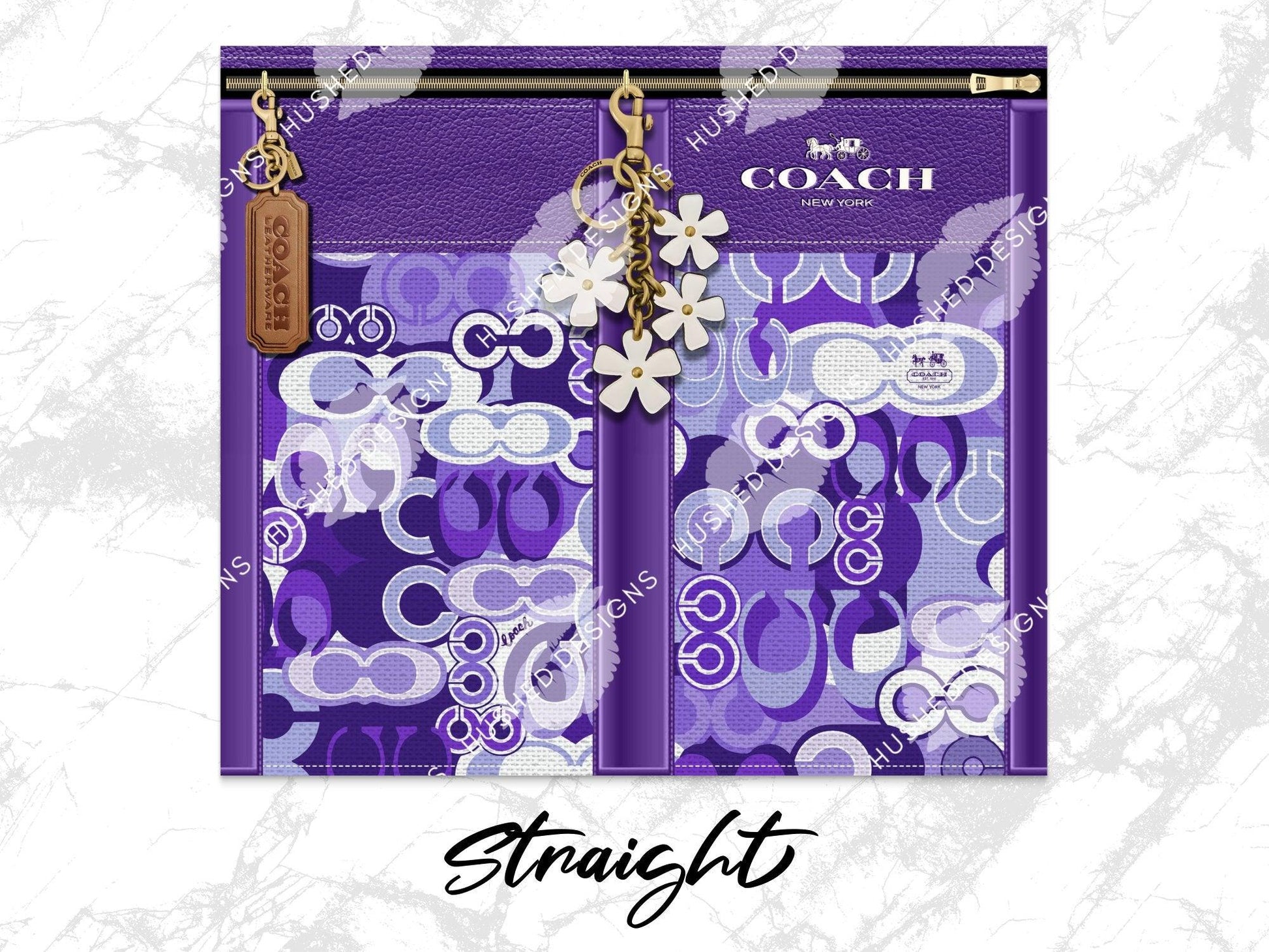 NY Coach Purple Monogram Fabric Texture - Hushed Designs
