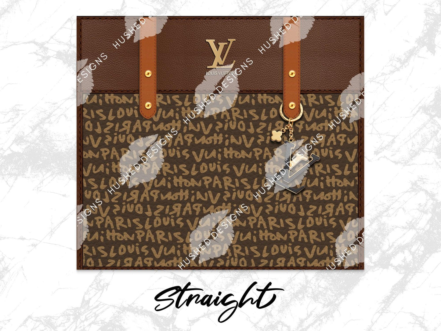LV Brown Graffiti Monogram Designer Purse with Leather Texture - Hushed Designs