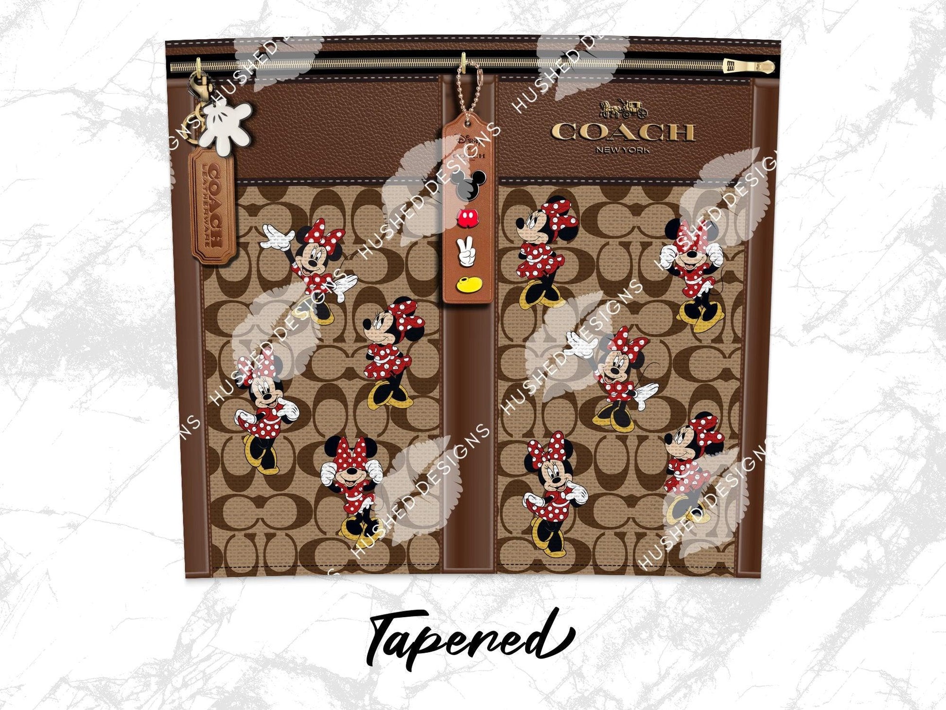 NY Coach Brown Monogram with Minnie Fabric Texture - Hushed Designs