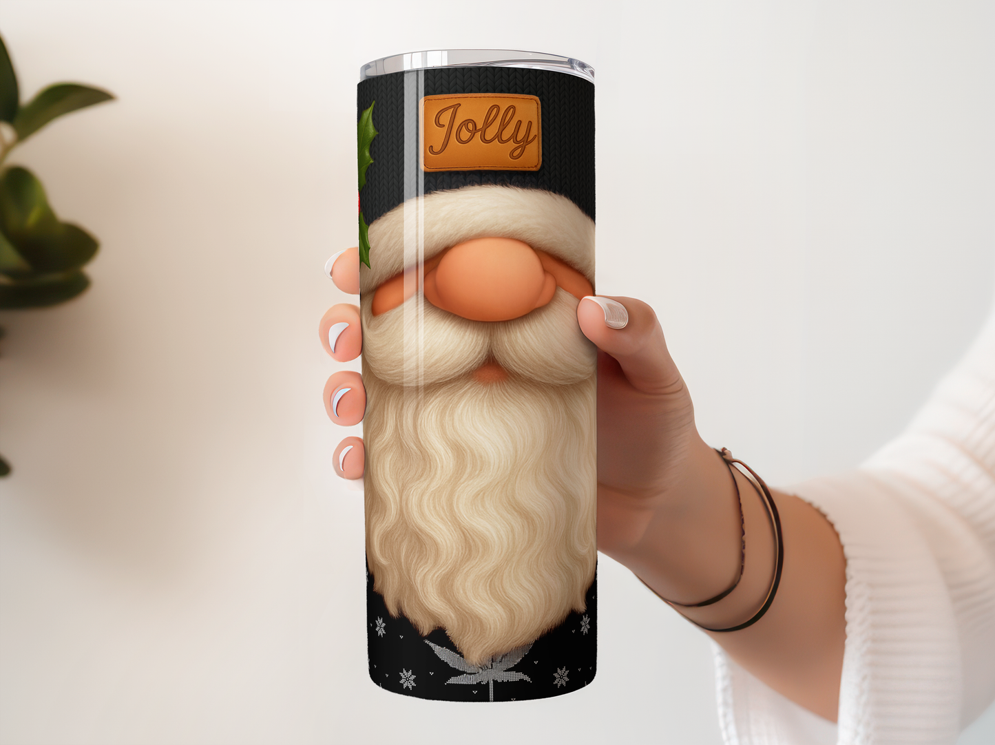 Santa Beard Tumbler, Christmas Travel Mug, Festive Insulated Cup, Winter Holiday Gift Idea, Jolly Seasonal Drinkware