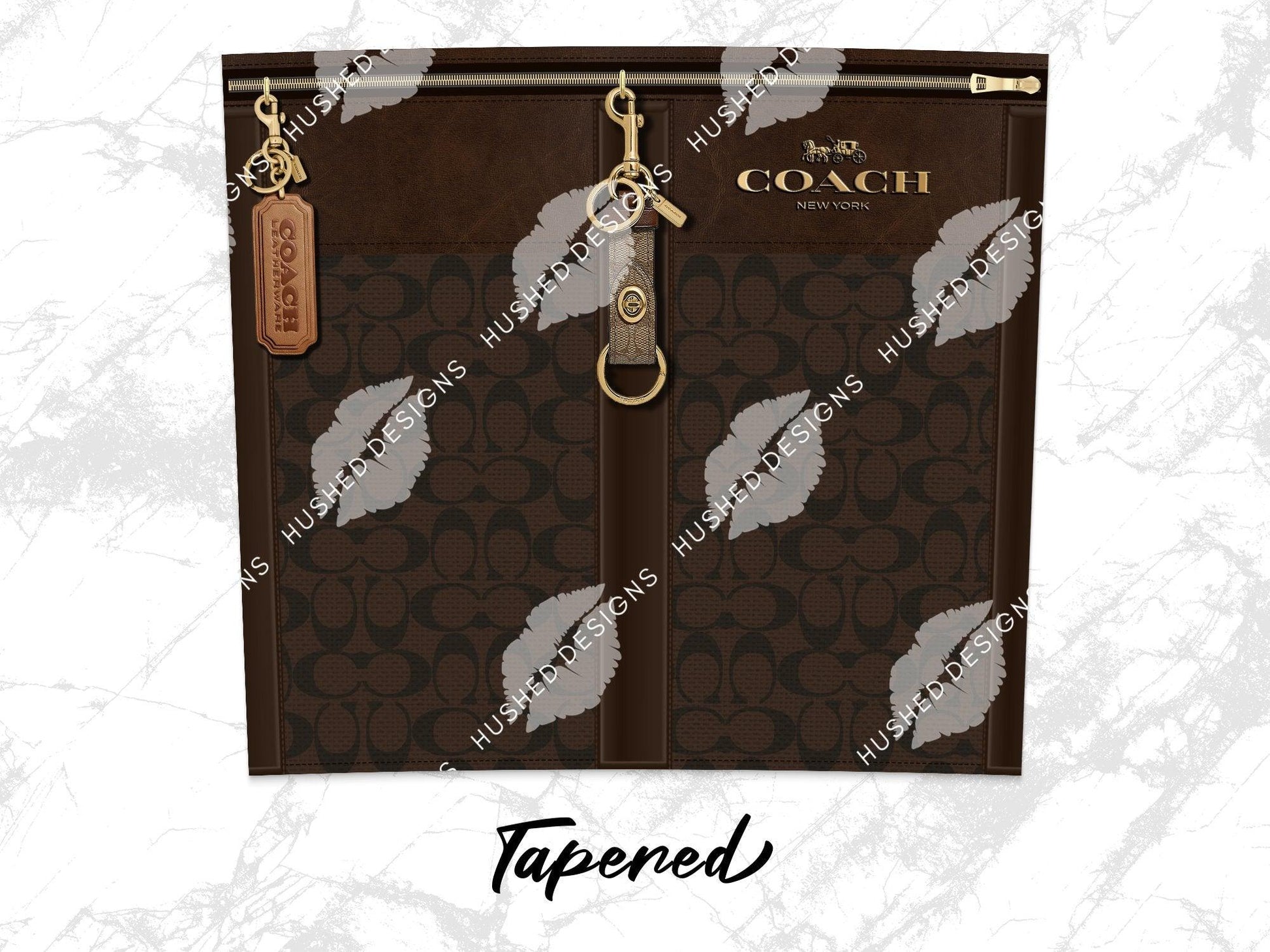 NY Coach Dark Brown Monogram Fabric Texture - Hushed Designs