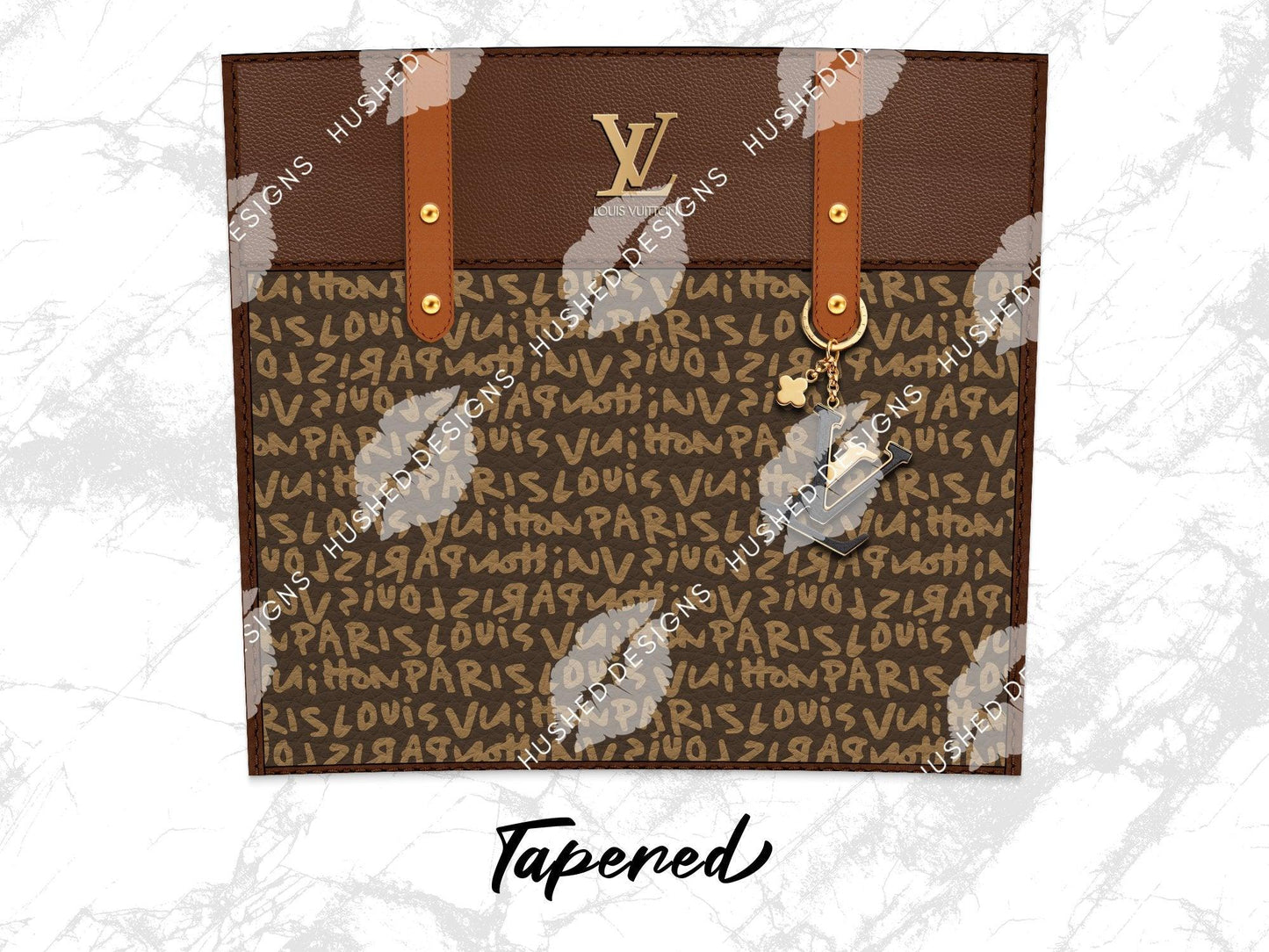 LV Brown Graffiti Monogram Designer Purse with Leather Texture - Hushed Designs