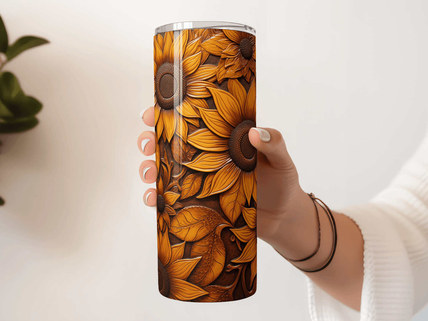 Sunflowers Tooled Leather - Hushed Designs