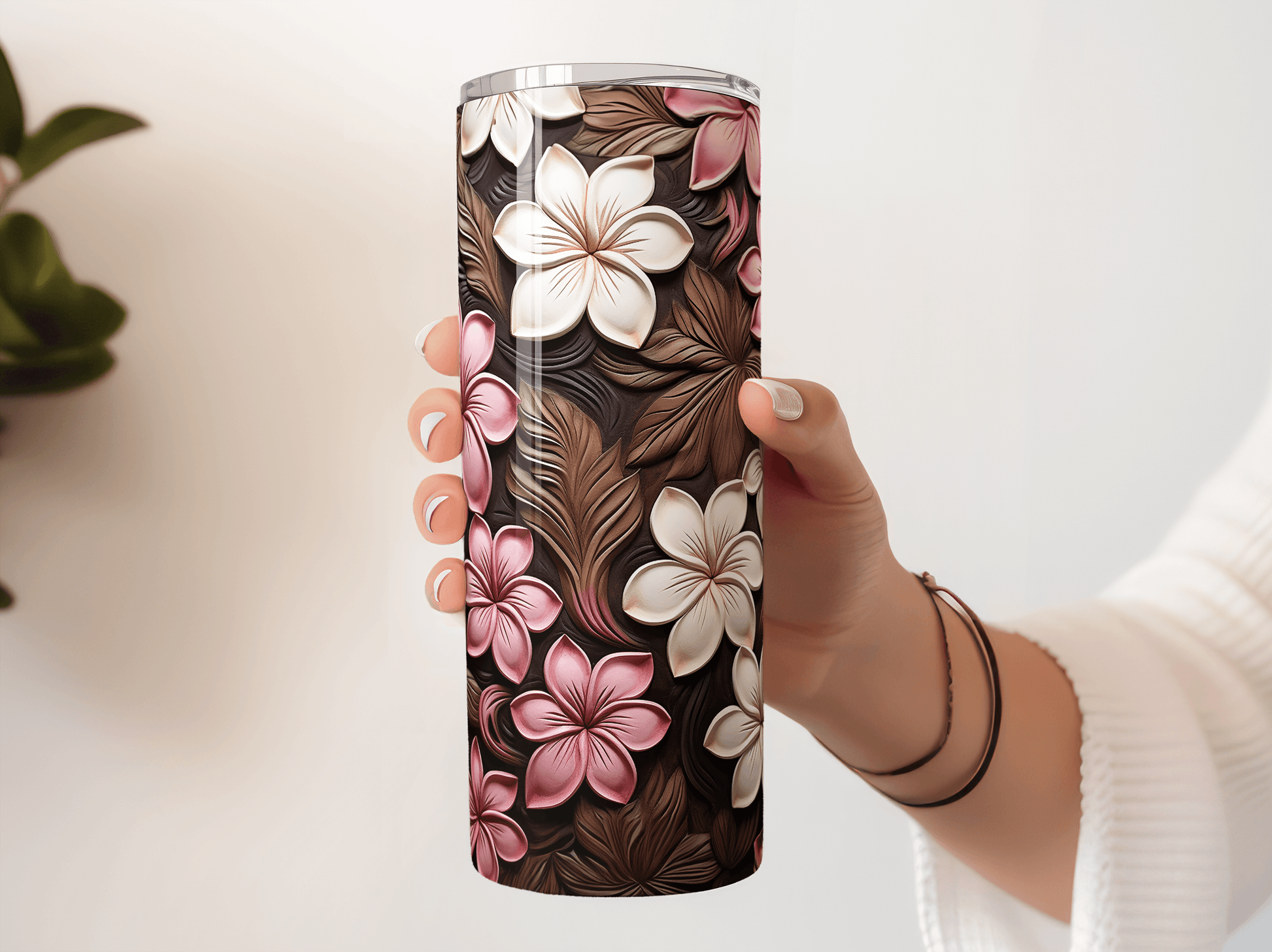Plumeria Flower Tooled Leather - Hushed Designs