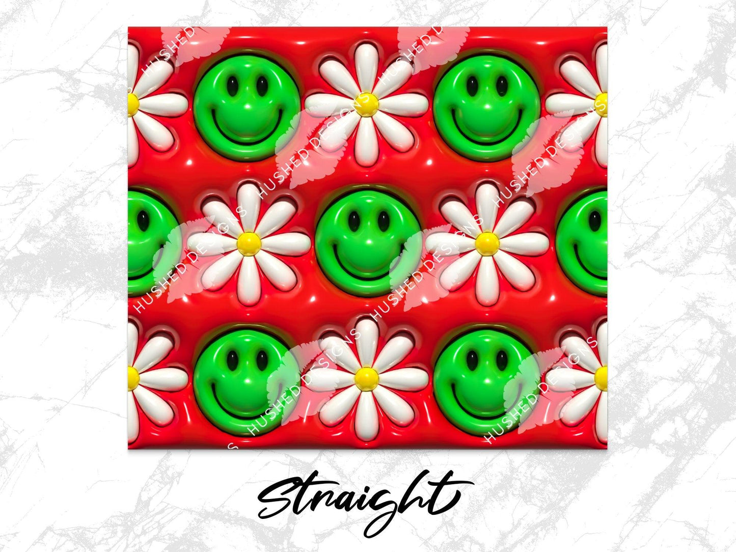 Smiley Face Red 3D Puff - Hushed Designs