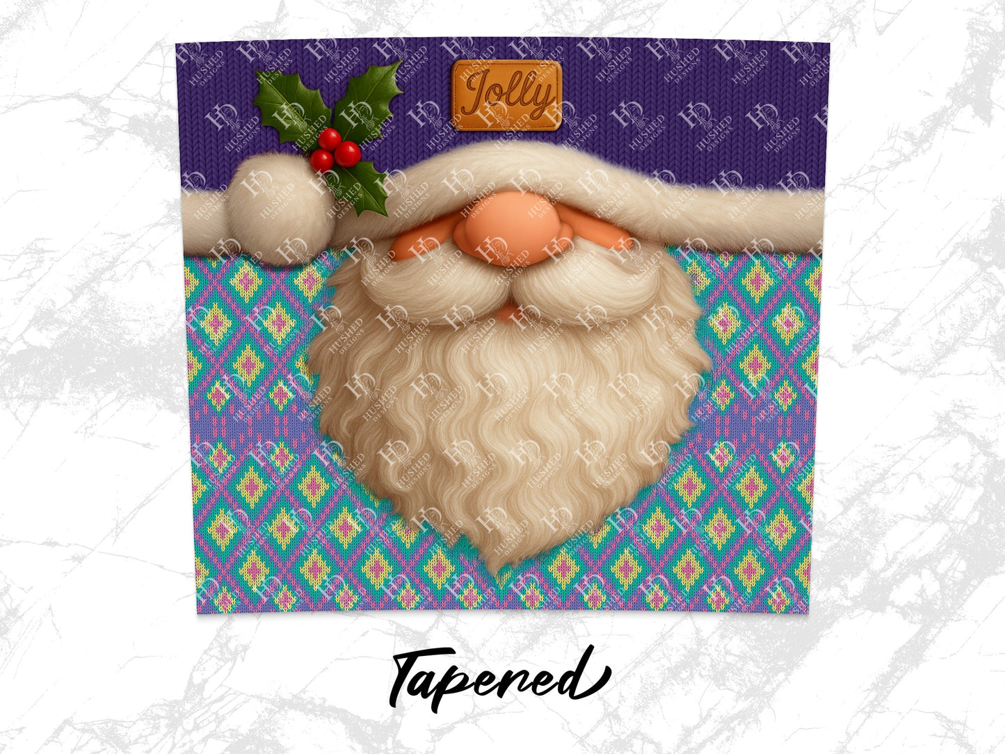 Christmas Santa Claus Wall Art, Festive Holiday Decor, Jolly Purple Background, Unique Winter Gift