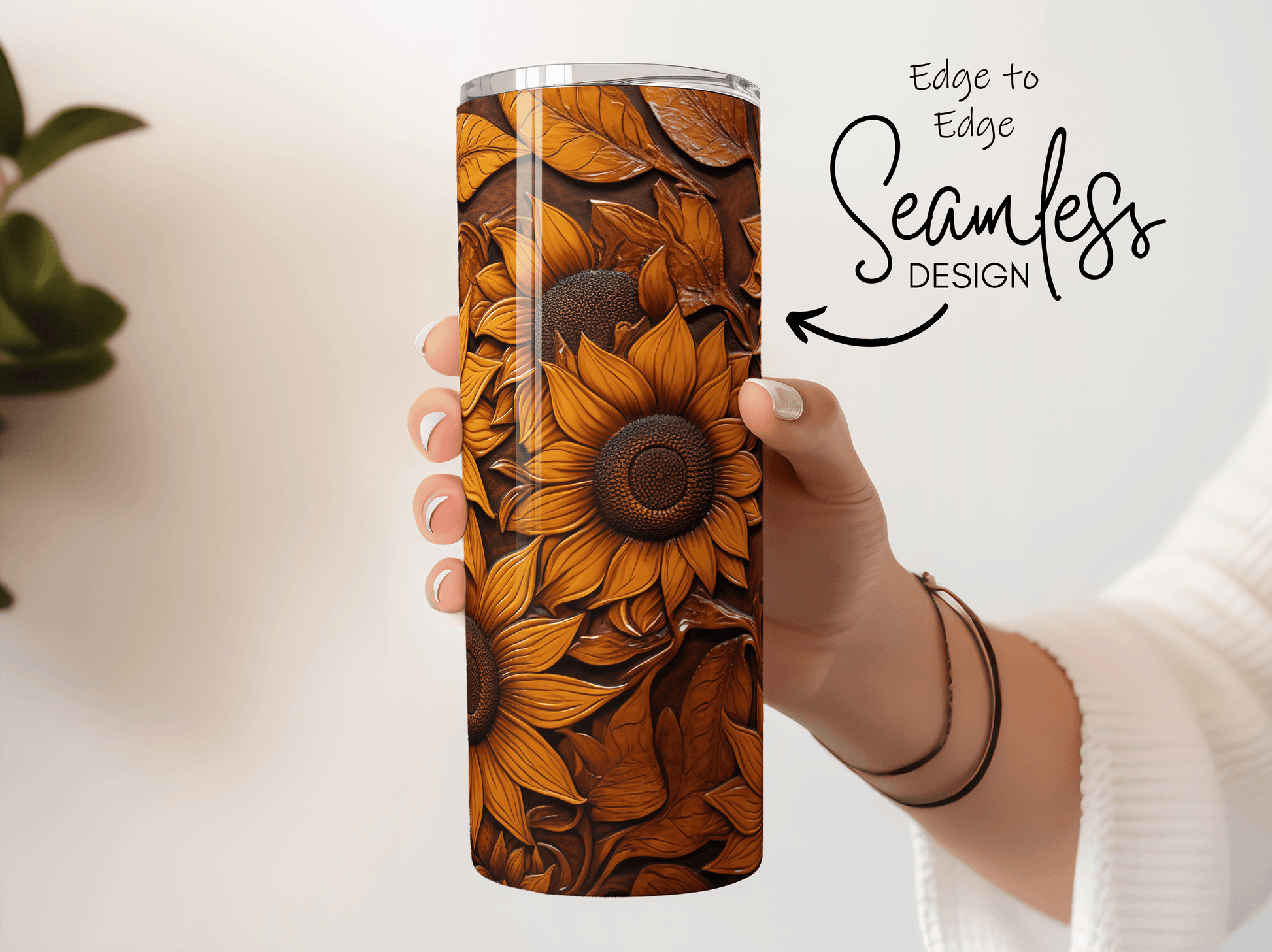 Sunflowers Tooled Leather - Hushed Designs