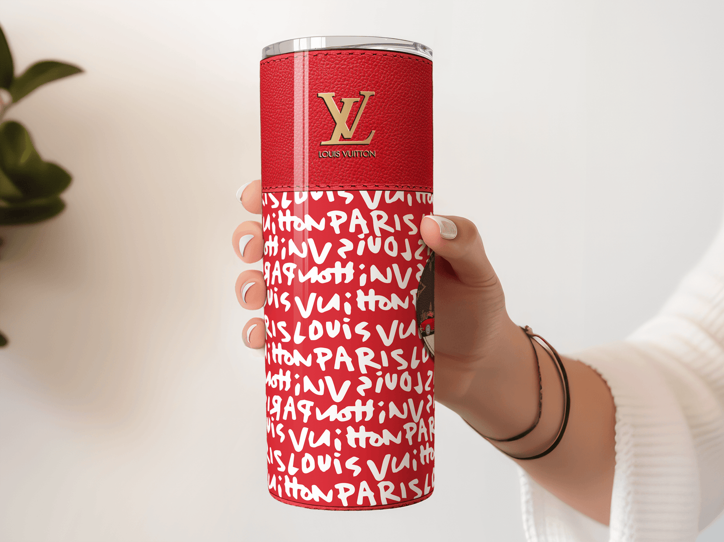 LV Red Graffiti Monogram Plain - Hushed Designs