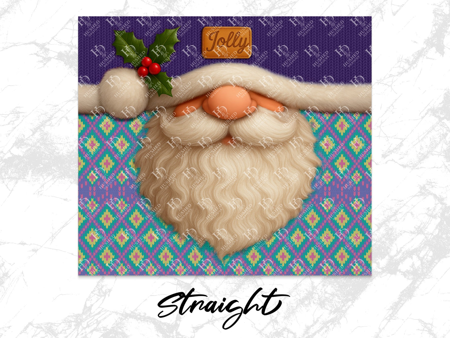 Colorful Santa Claus Face Christmas Card, Festive Holiday Greeting, Unique Santa Illustration Gift
