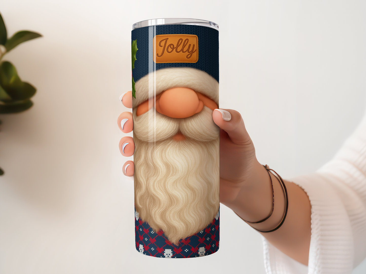 Christmas Santa Tumbler, Insulated Travel Mug, Festive Holiday Drinkware, Jolly Winter Gift, Unique Santa Claus Design