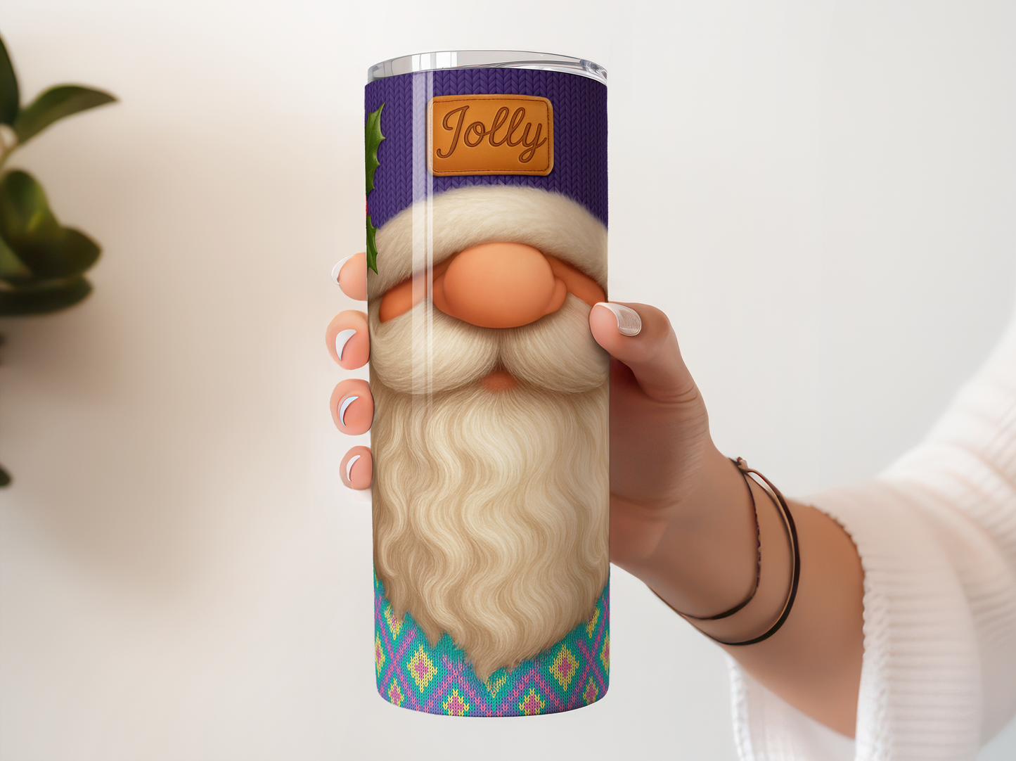 Jolly Santa Claus Tumbler, Christmas Insulated Cup, Festive Holiday Travel Mug, Winter Beverage Holder, Unique Gift Idea
