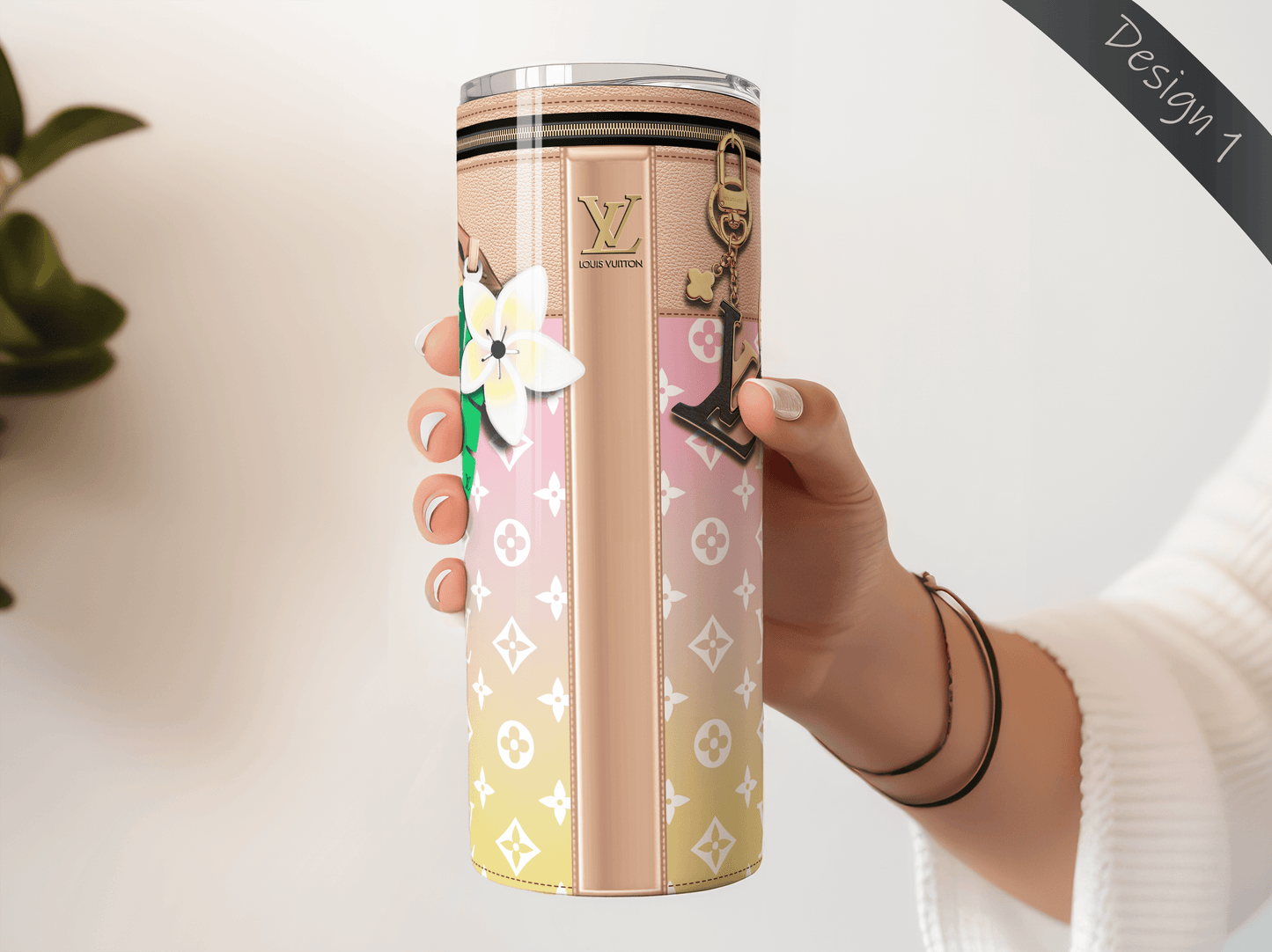 LV Beige By The Pool Lunch Tote and Tumbler Set Plain - Hushed Designs