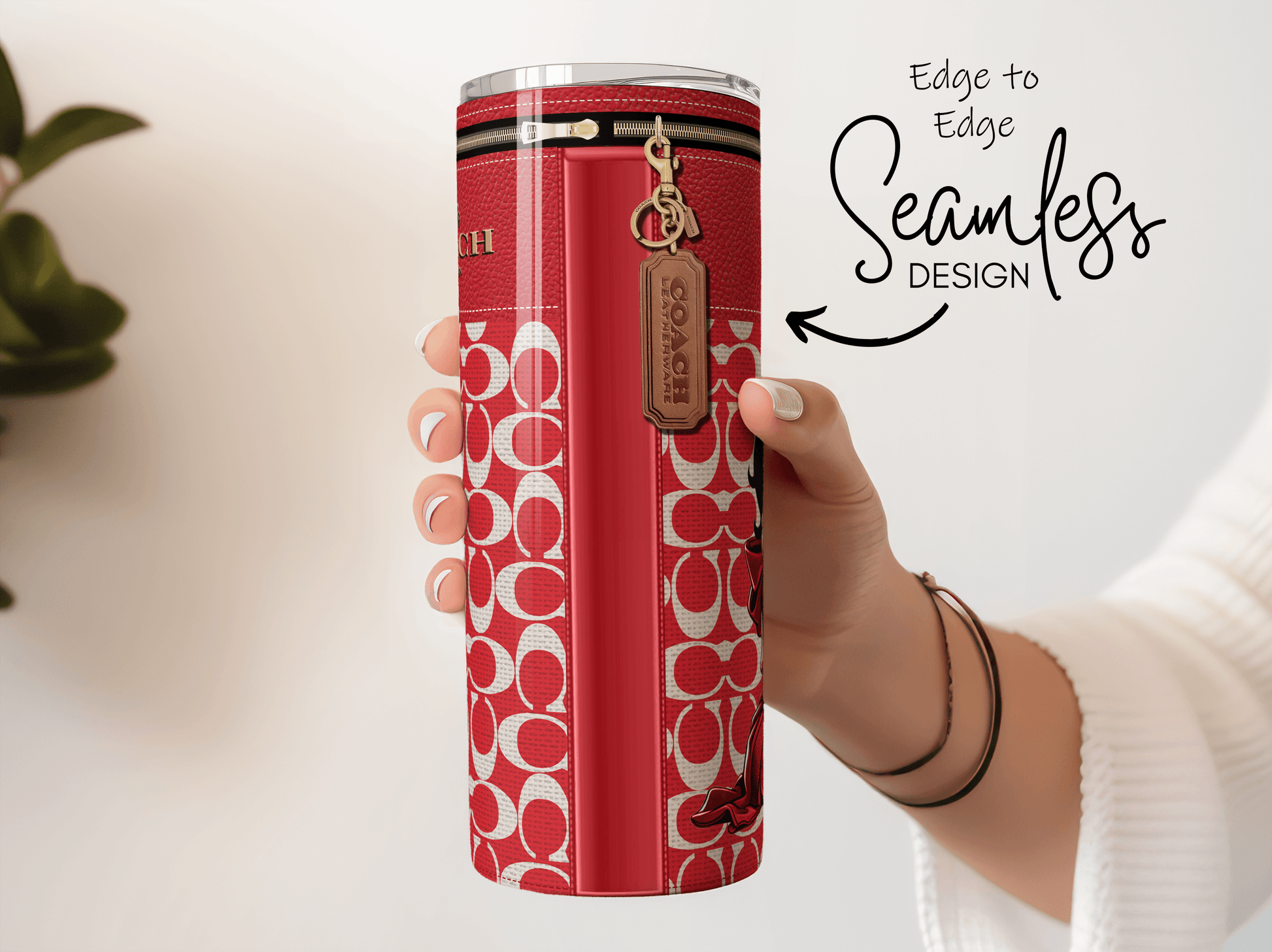 NY Coach Red Monogram with Betty Boop Fabric Texture - Hushed Designs