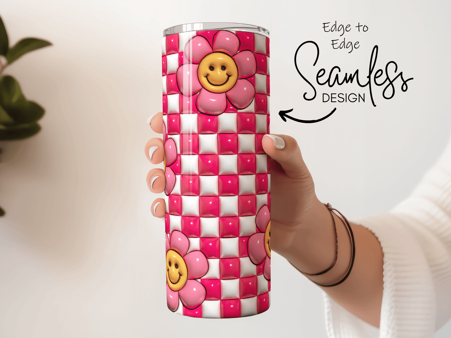 Retro Smiley Face Pink 3D Puff - Hushed Designs