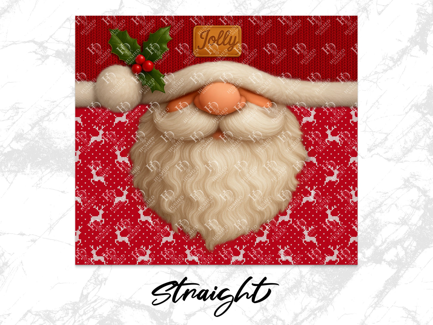 Santa Claus Face Christmas Sweater Design, Festive Holiday Knit Pattern, Cozy Winter Apparel Graphics