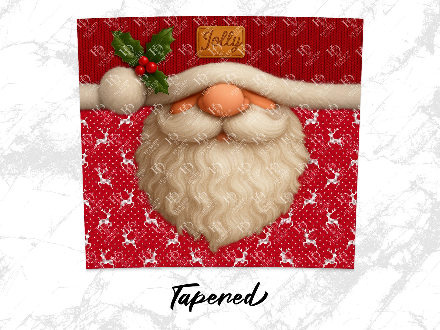 Christmas Santa Claus Face Mask, Festive Holiday Wall Decor, Unique Red and White Art Print