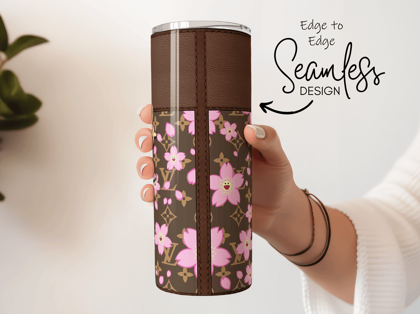 LV Brown Cherry Blossom Plain - Hushed Designs