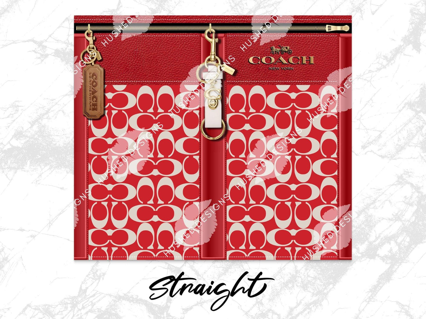 NY Coach Red Monogram Plain - Hushed Designs