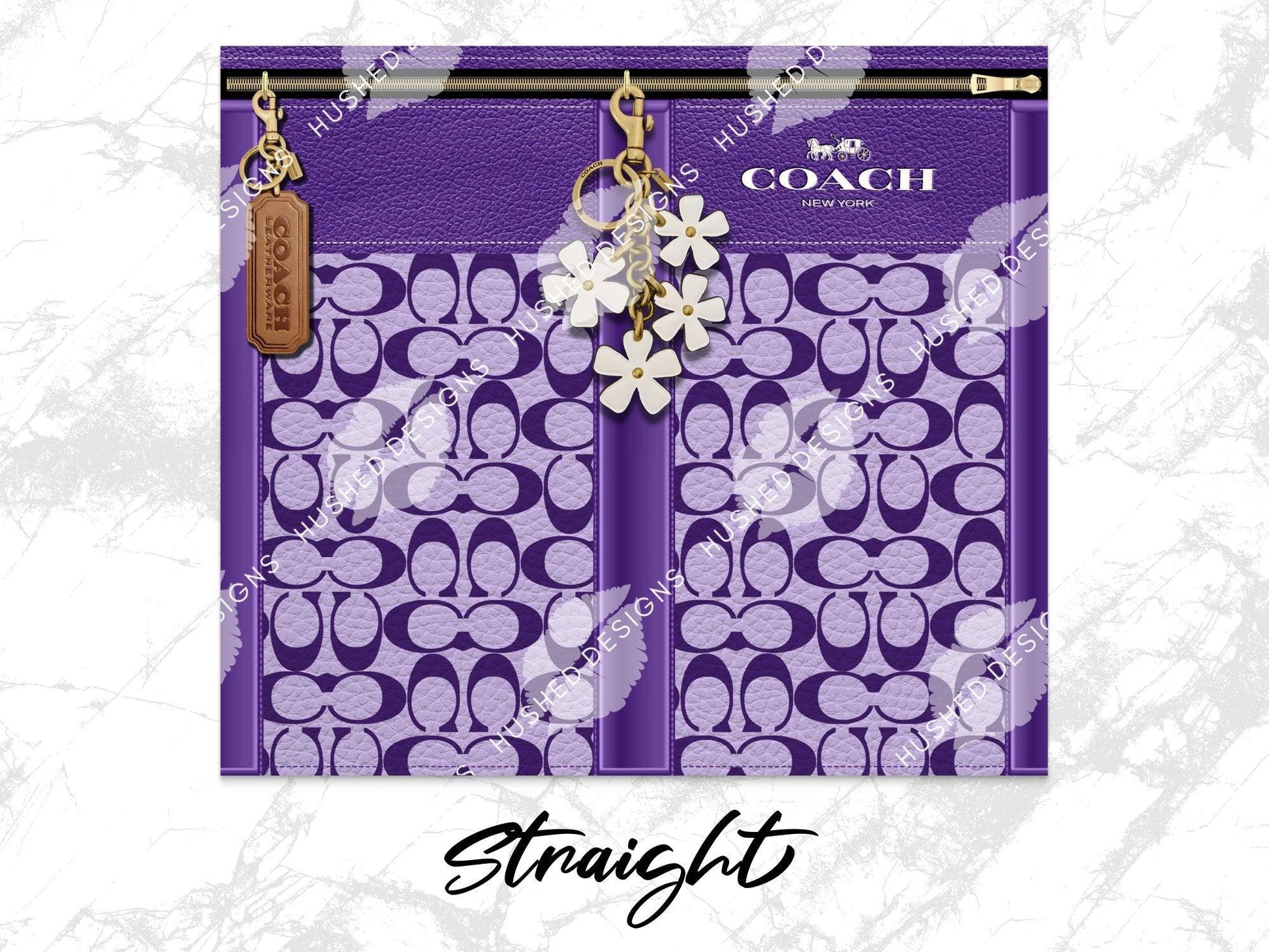 NY Coach Purple Monogram Leather Texture - Hushed Designs