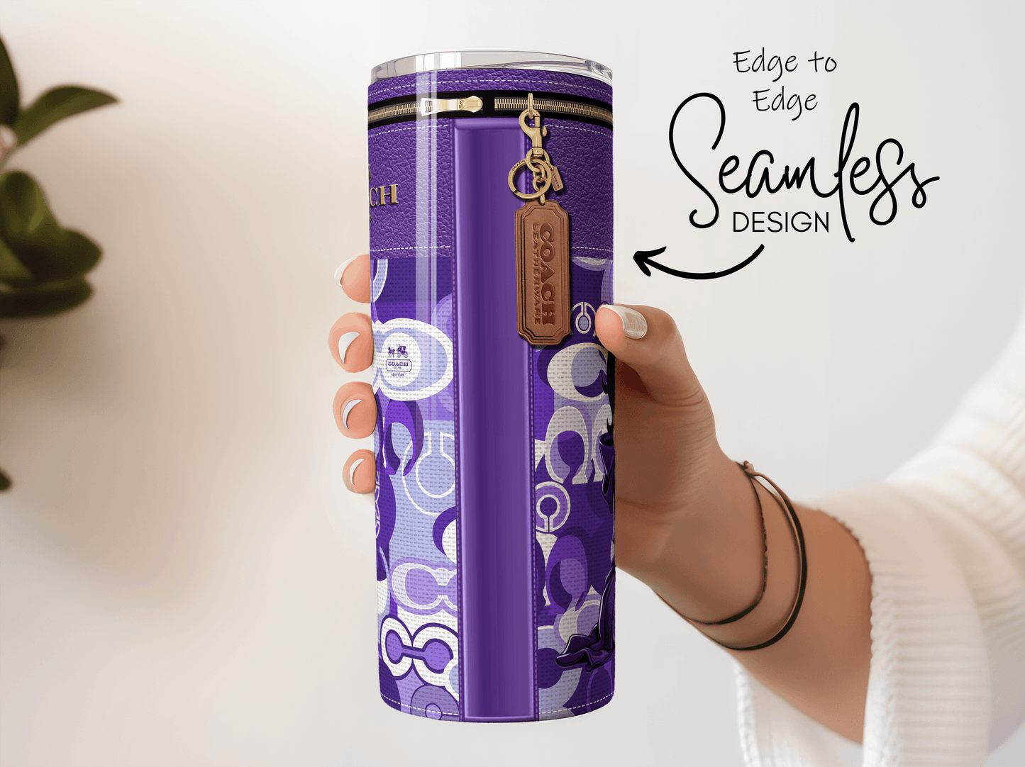 NY Coach Purple Monogram with Betty Boop Fabric Texture - Hushed Designs
