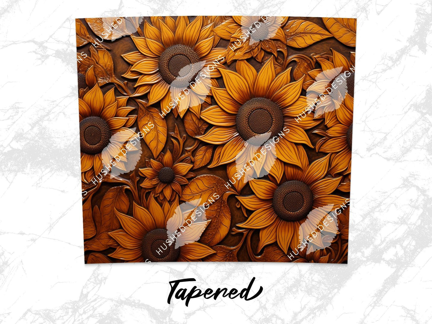 Sunflowers Tooled Leather - Hushed Designs