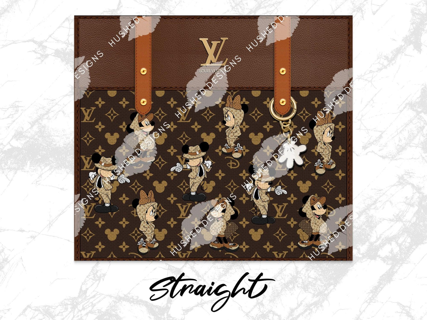 LV Brown Mickey & Minnie Fabric Texture - Hushed Designs