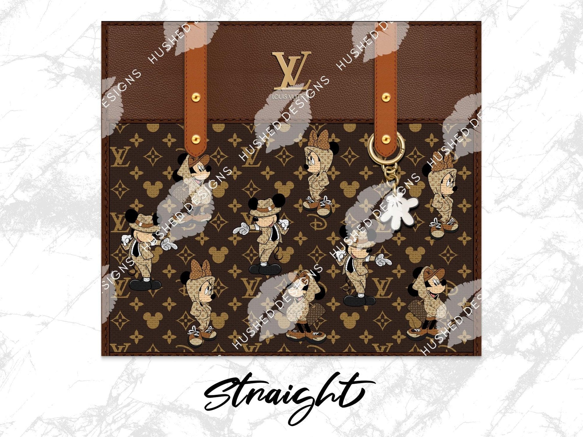 LV Brown Mickey & Minnie Fabric Texture - Hushed Designs