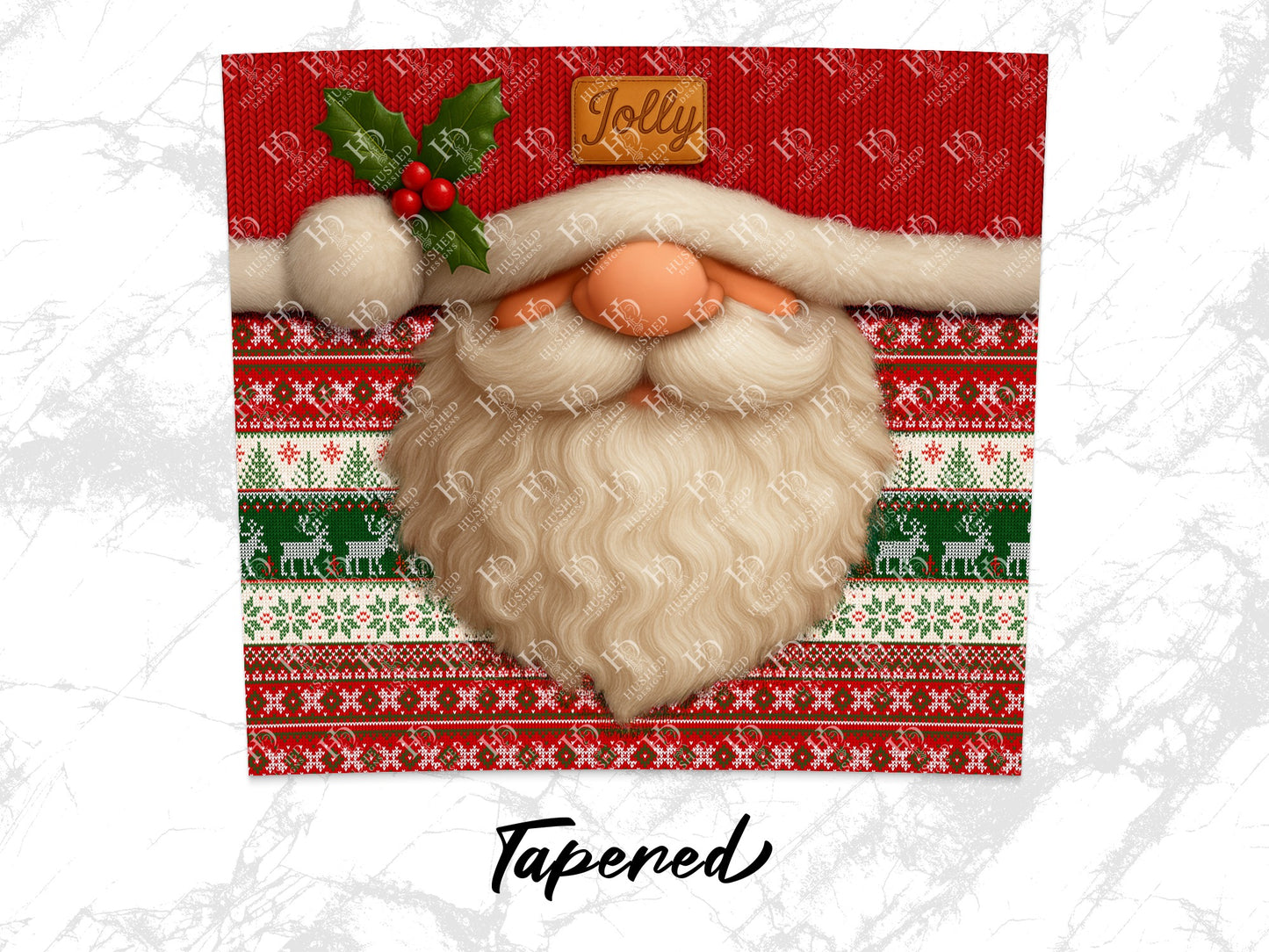 Festive Santa Claus Face Mask, Christmas Holiday Reusable Face Covering, Washable Winter Themed Mask with Holly Decoration