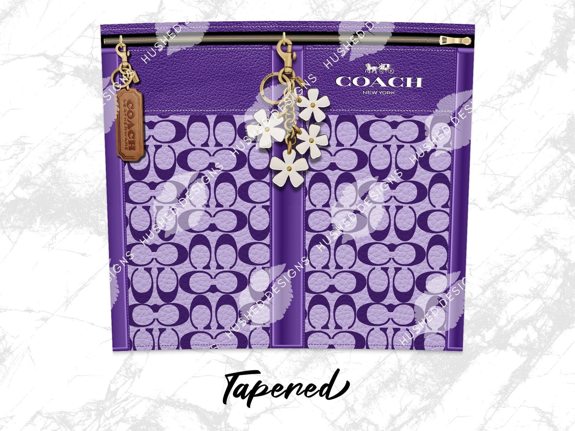 NY Coach Purple Monogram Leather Texture - Hushed Designs