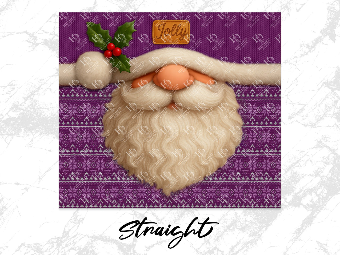 Christmas Santa Claus Wall Art, Festive Holiday Decor, Purple Background, Unique Santa Illustration