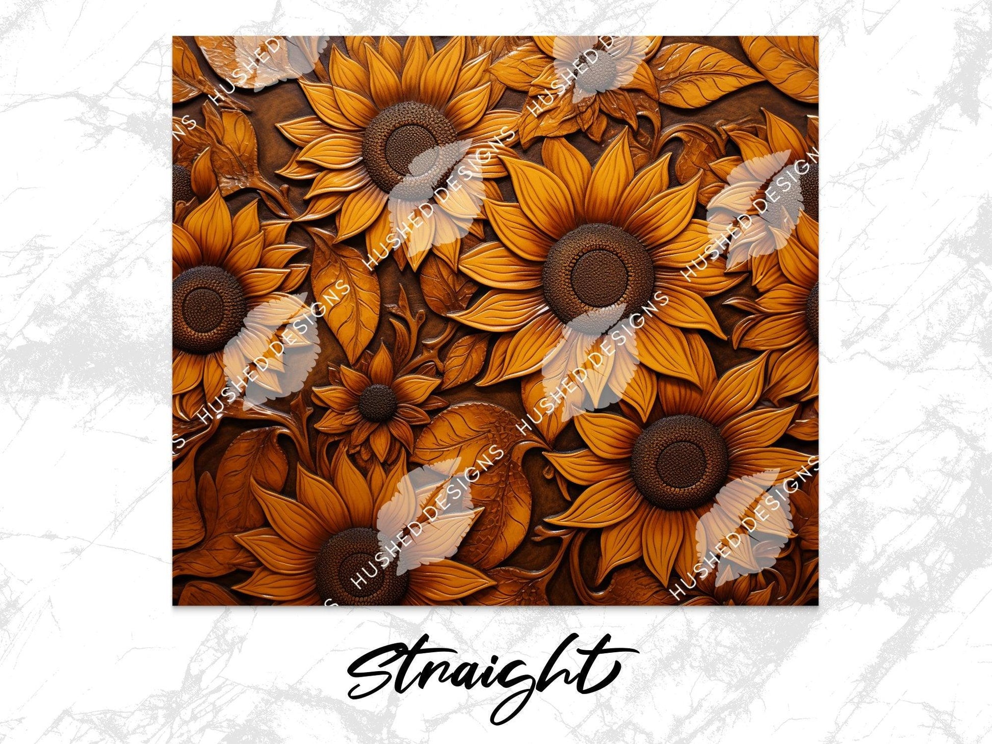 Sunflowers Tooled Leather - Hushed Designs