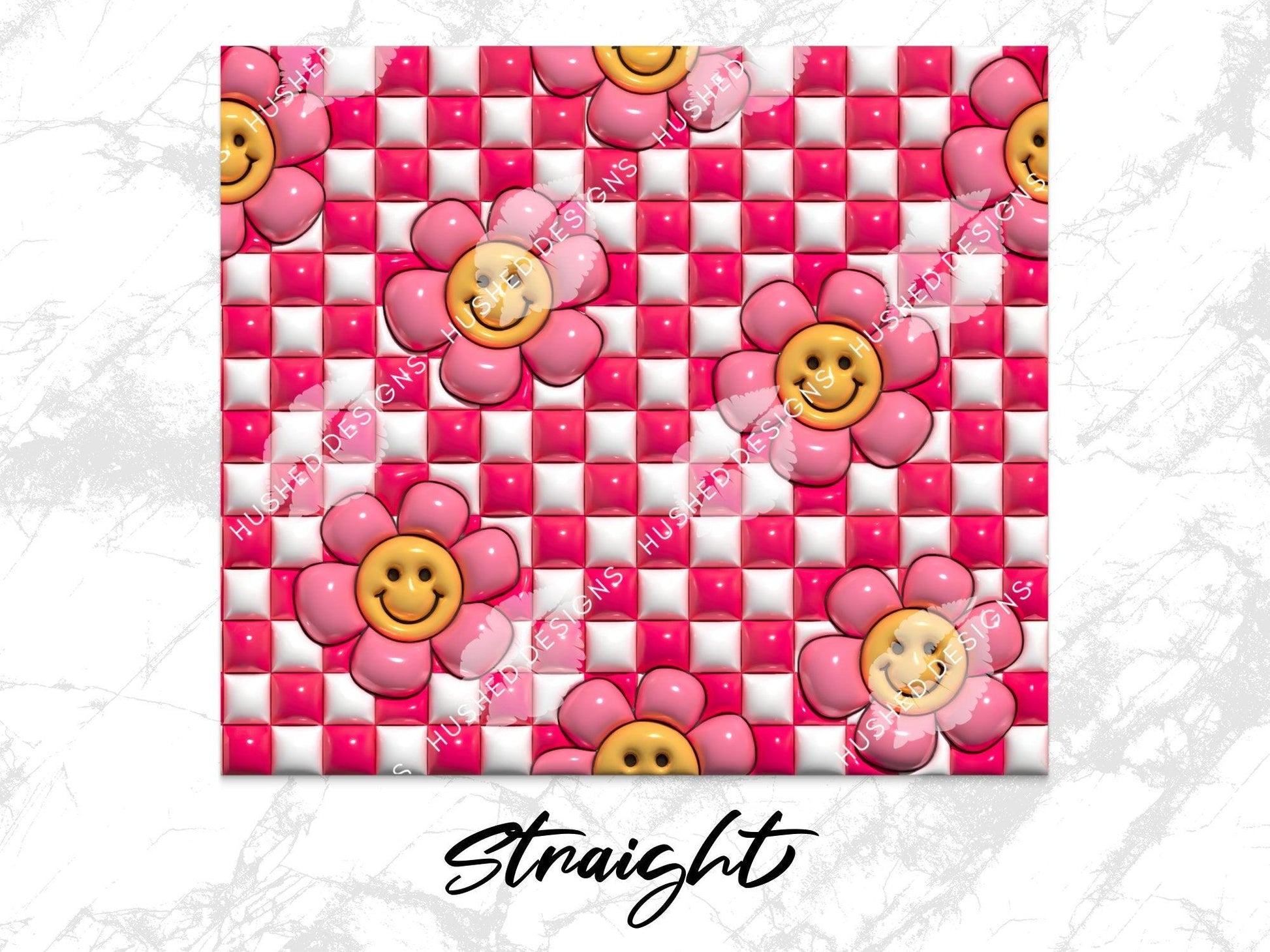 Retro Smiley Face Pink 3D Puff - Hushed Designs