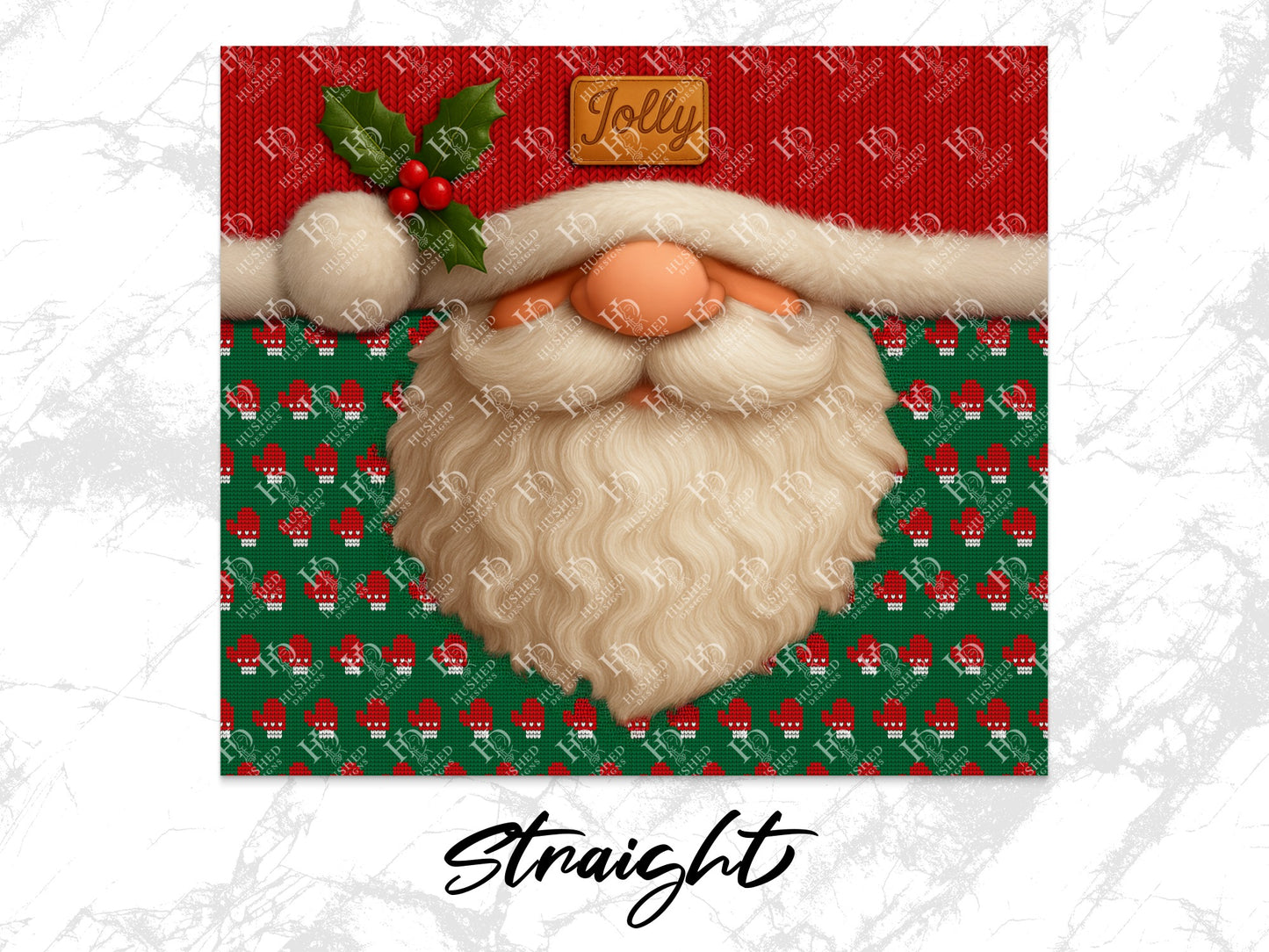 Festive Santa Claus Face Christmas Decoration, Red Green Holiday Wall Art, Jolly Seasonal Home Decor Print