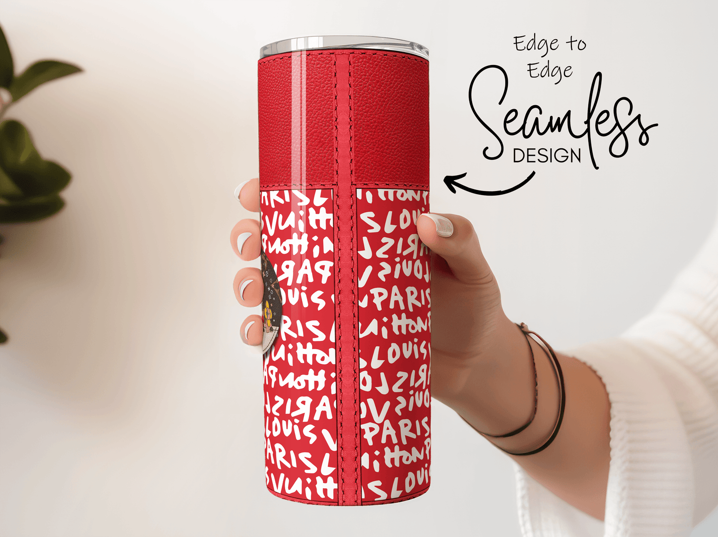 LV Red Graffiti Monogram Plain - Hushed Designs