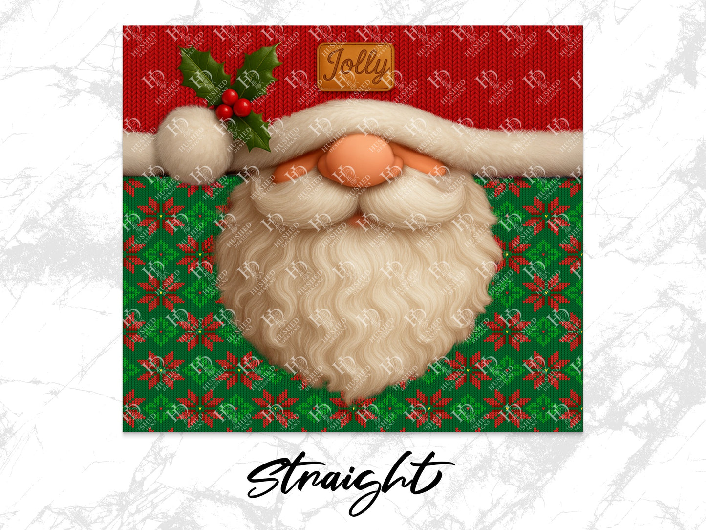 Festive Santa Claus Face Christmas Wall Art, Jolly Holiday Decor, Red and Green Print
