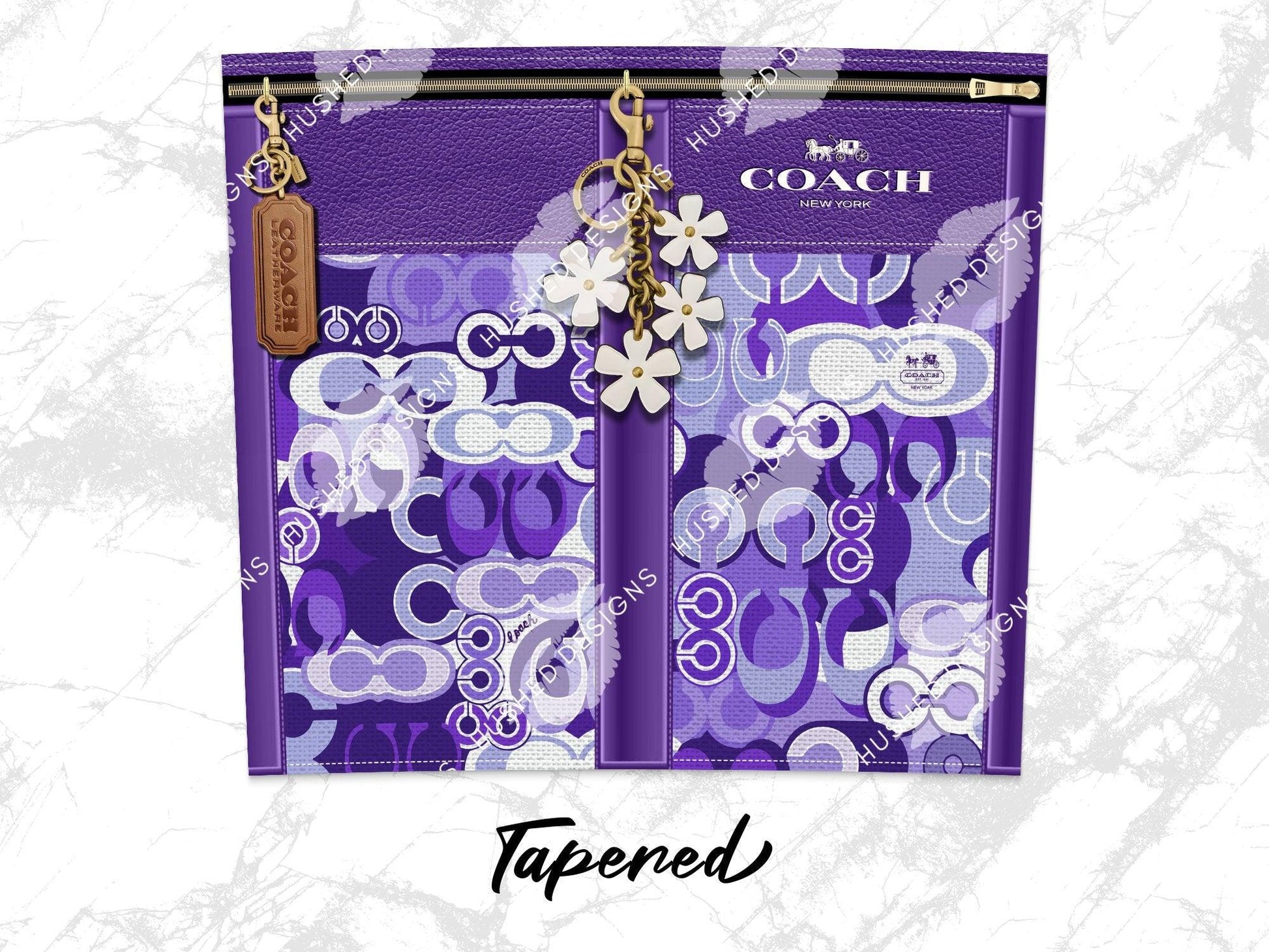 NY Coach Purple Monogram Fabric Texture - Hushed Designs