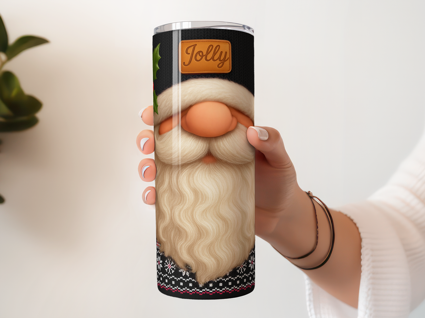 Santa Beard Tumbler, Christmas Travel Mug, Jolly Winter Holiday Gift, Unique Festive Drinkware, Insulated Cup