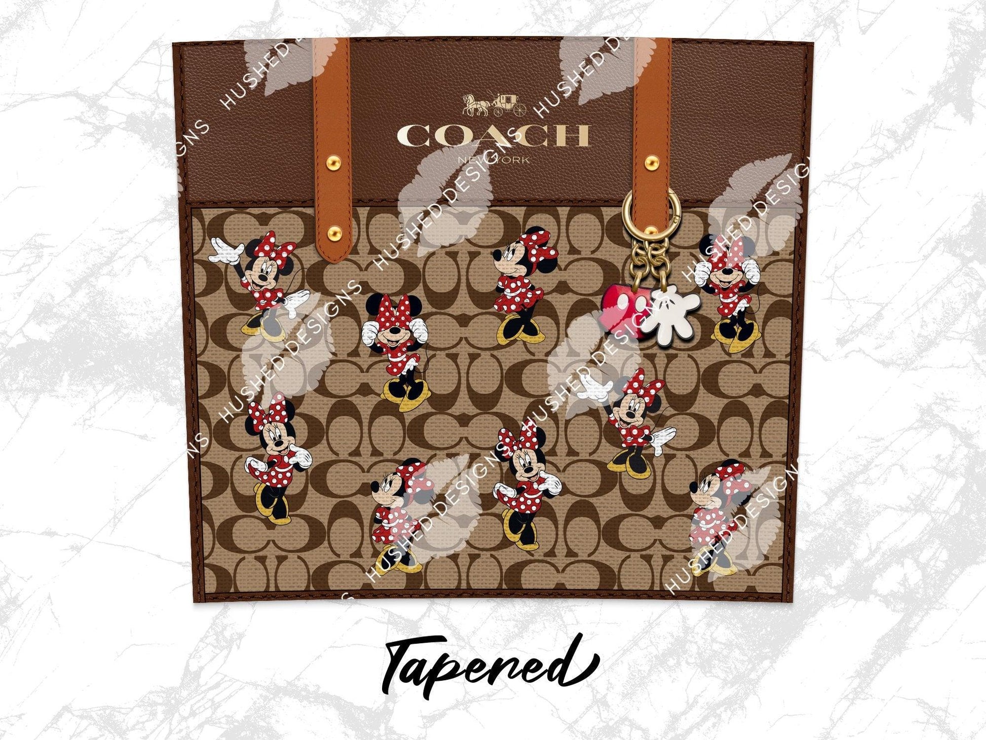 NY Coach Brown Monogram with Minnie Fabric Texture - Hushed Designs