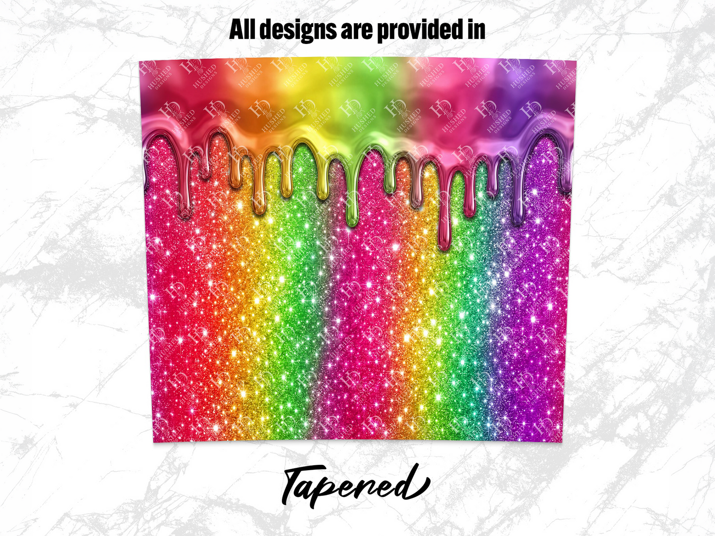 Tapered Rainbow Glitter Drip Metallic Design product type