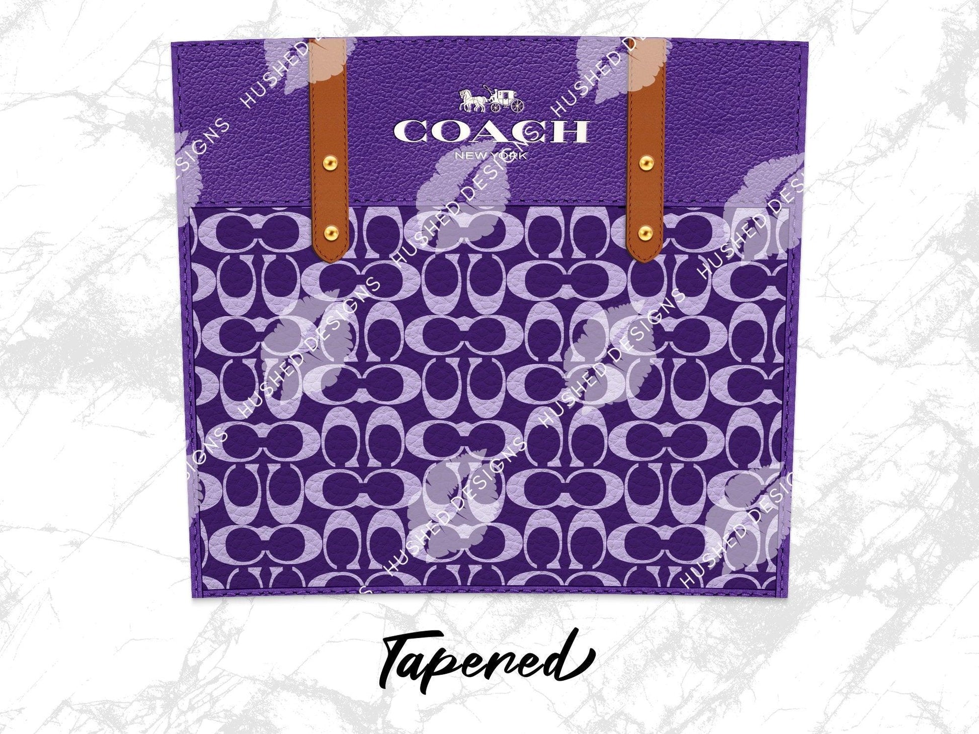 NY Coach Purple Monogram Leather Texture - Hushed Designs