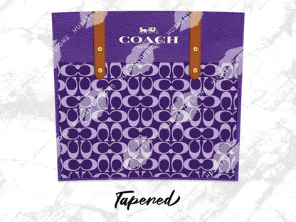 NY Coach Purple Monogram Leather Texture - Hushed Designs