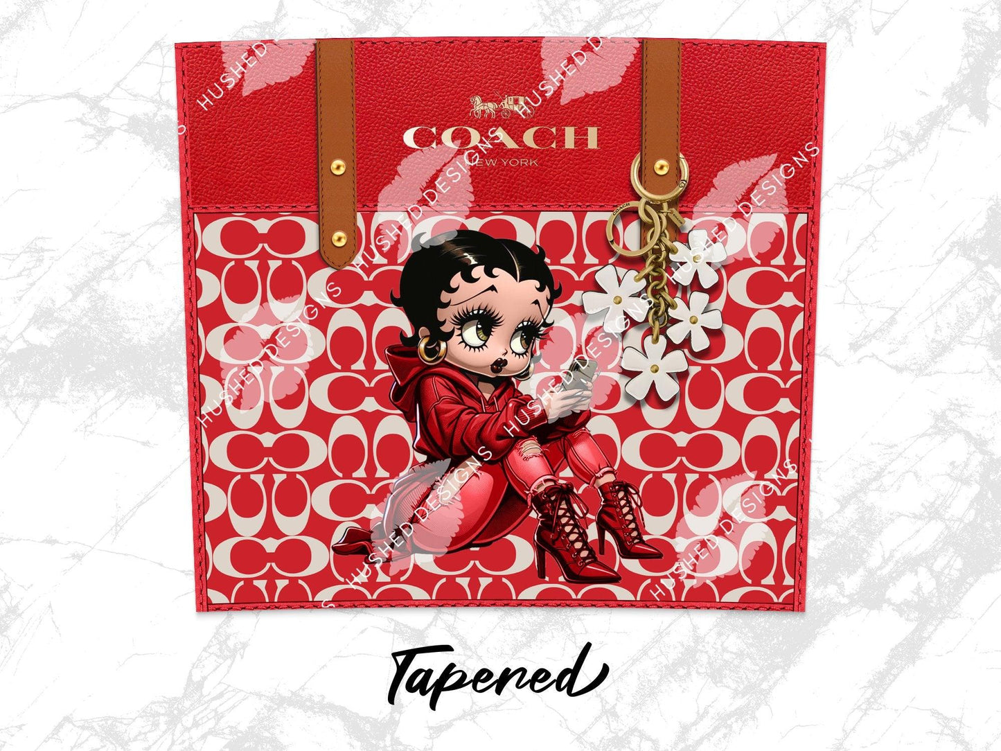 NY Coach Red Monogram with Betty Boop Plain - Hushed Designs