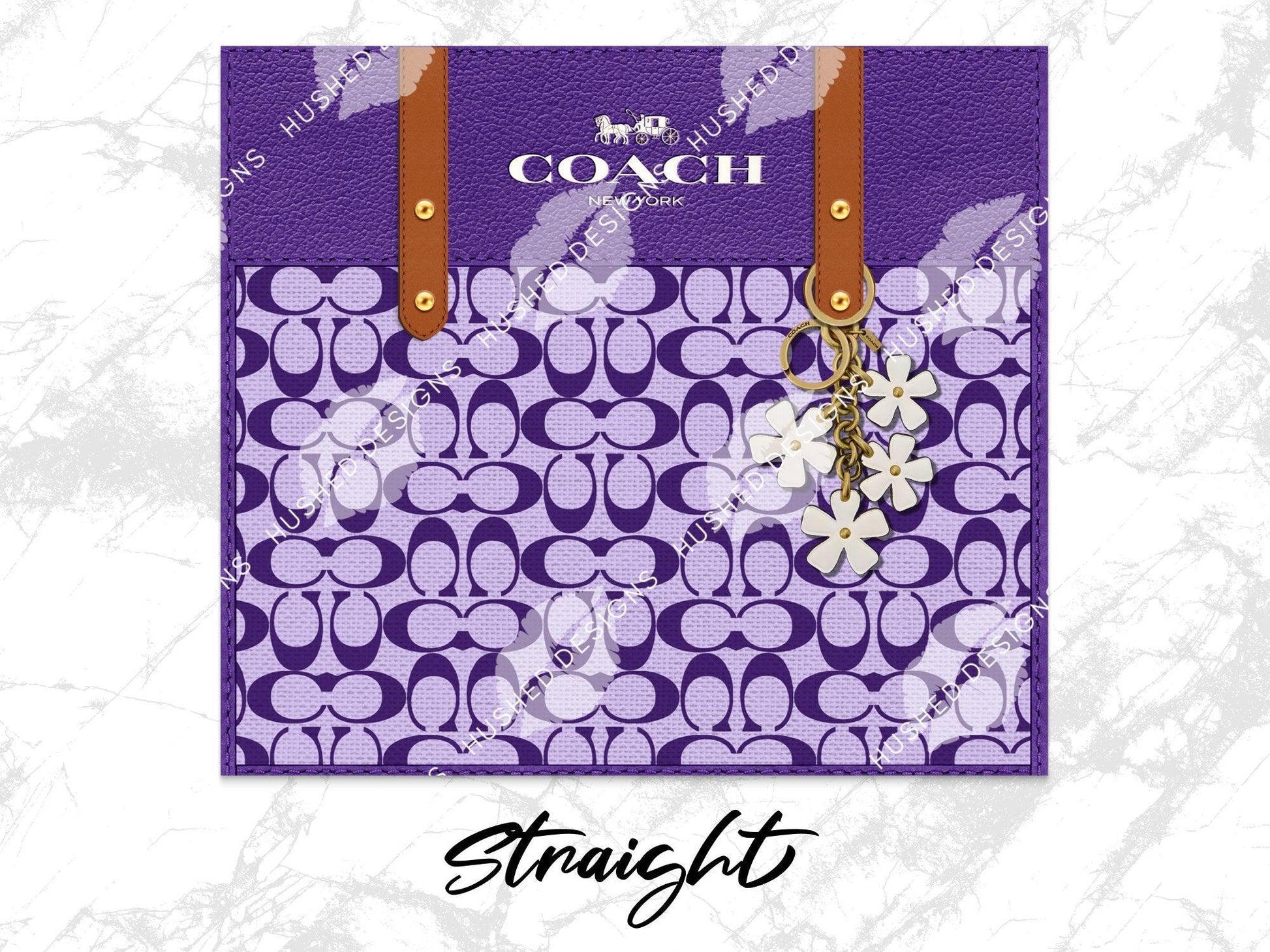 NY Coach Purple Monogram Fabric Texture - Hushed Designs