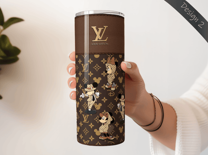 LV Brown Mickey & Minnie Lunch Tote and Tumbler Set Plain - Hushed Designs